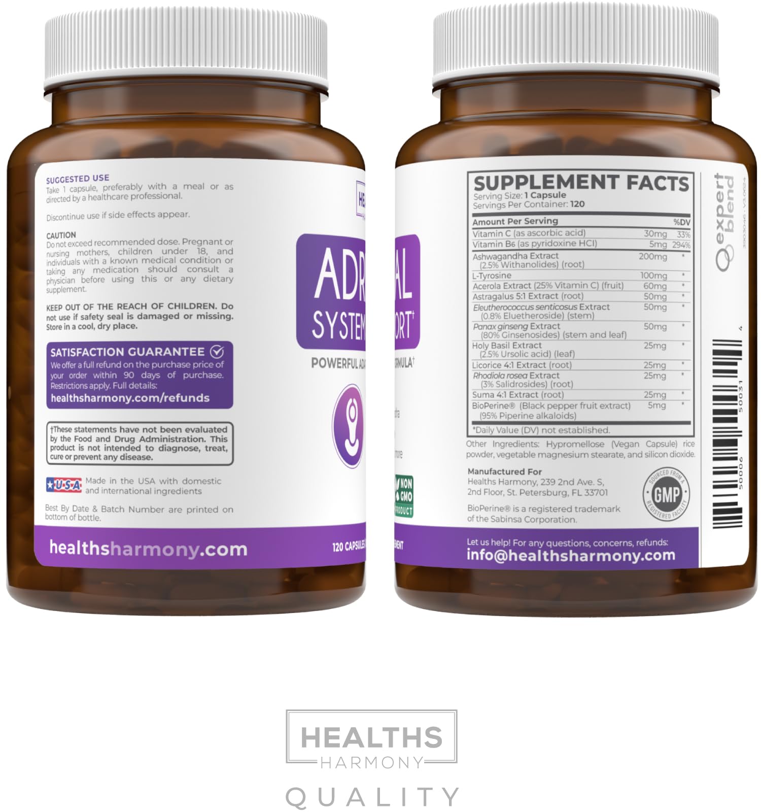 Lifestyle scene with Adrenal Support capsules on a desk