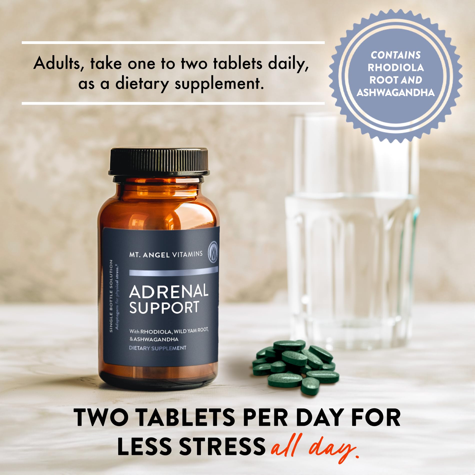 Calm mood and focus illustration for Adrenal Support