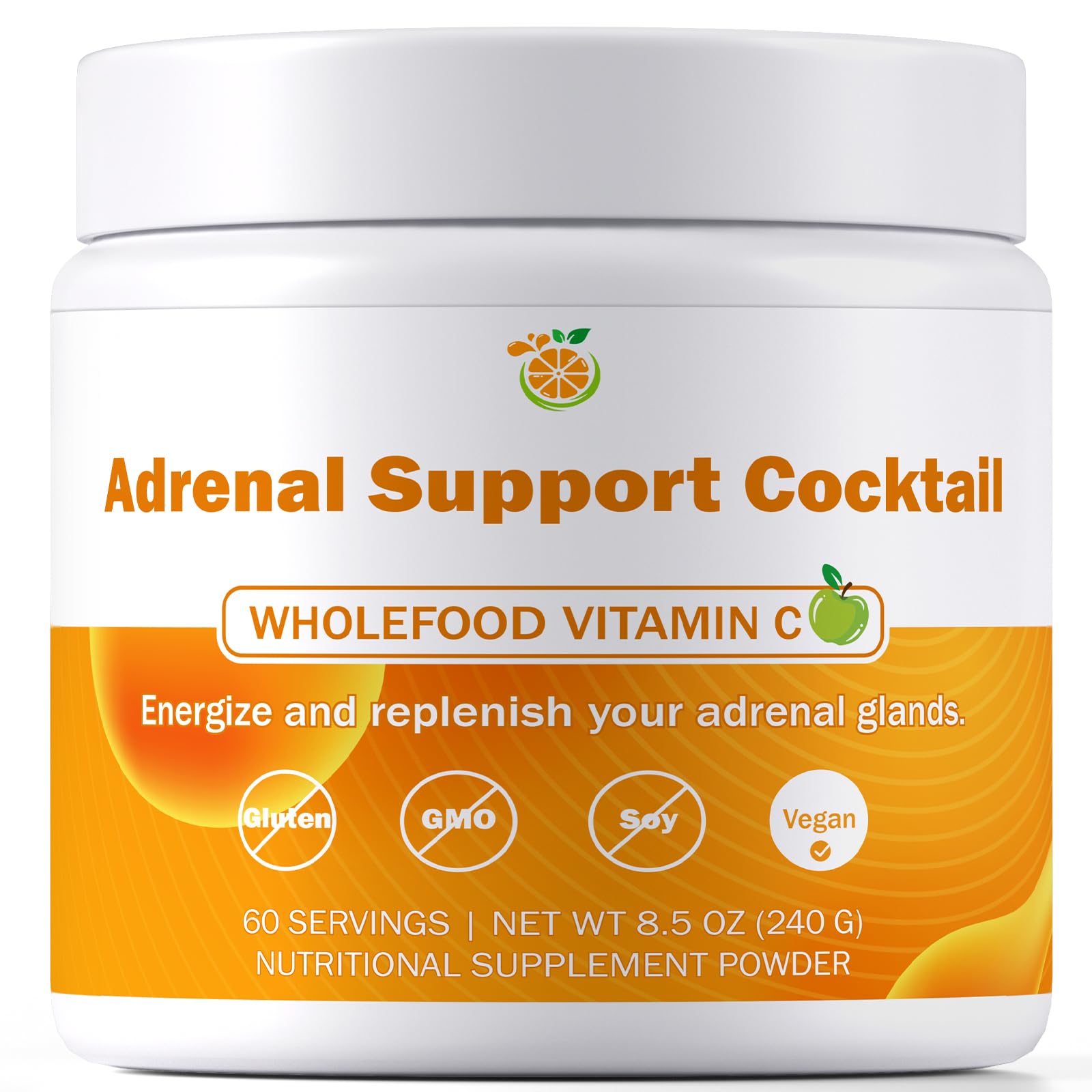 Adrenal Support Cocktail Powder jar with scoop