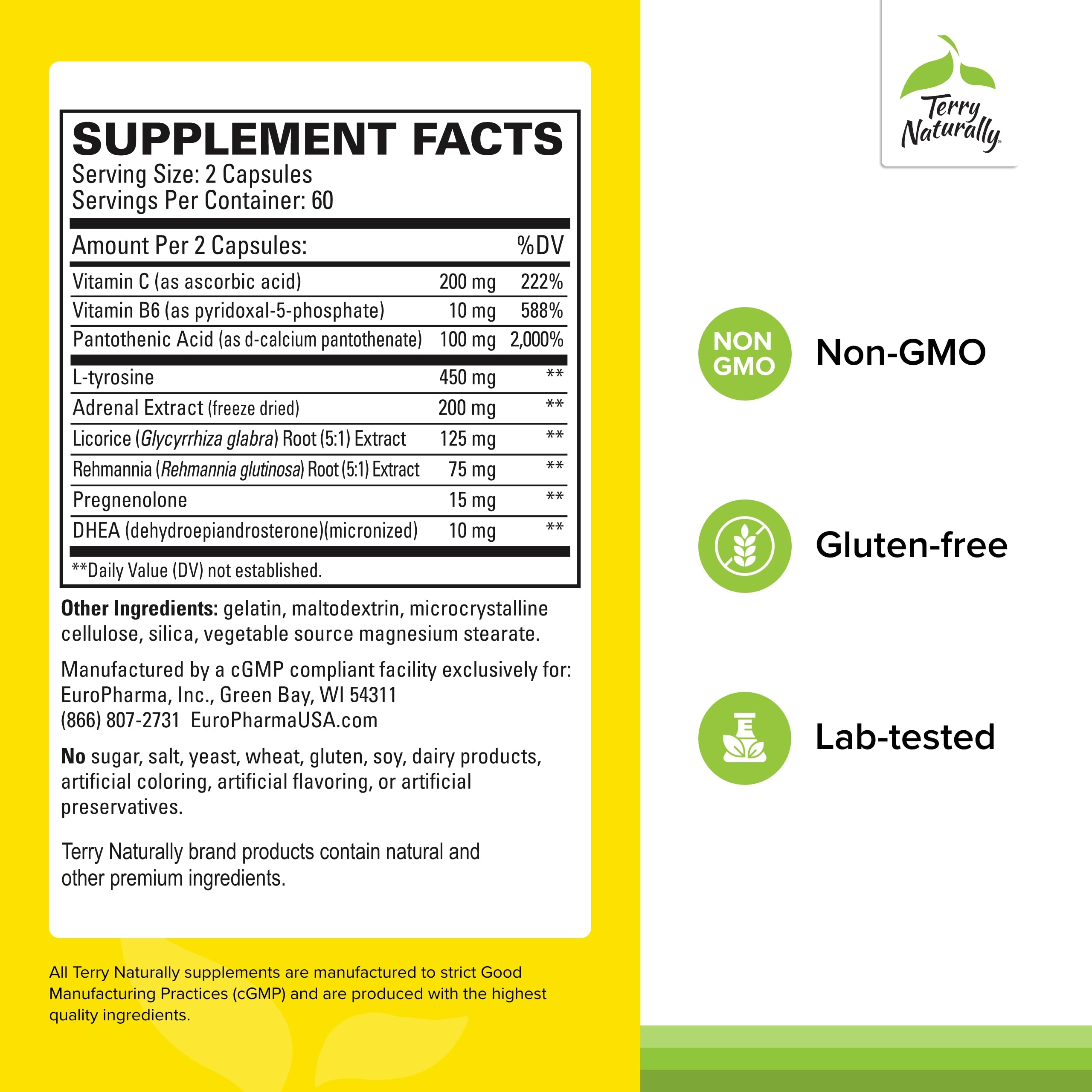 Adrenaplex capsules on white background