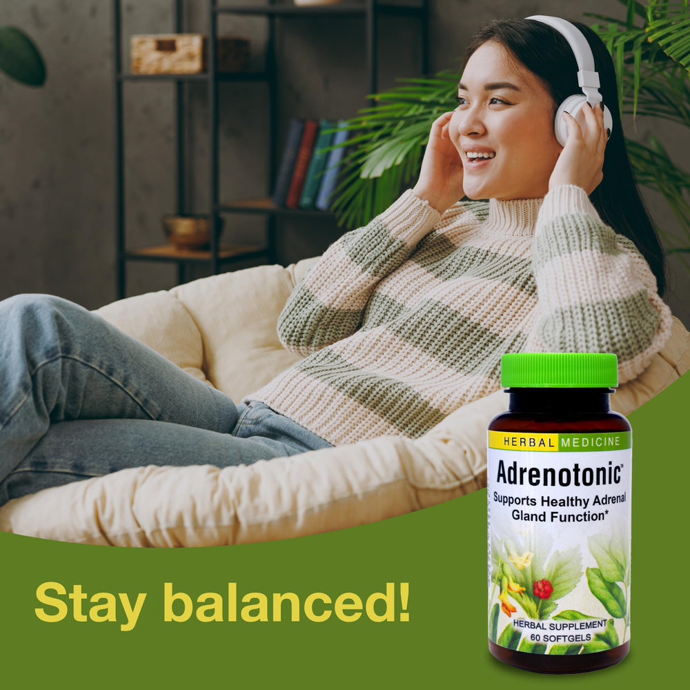 Herbal ingredients illustration for adrenal support