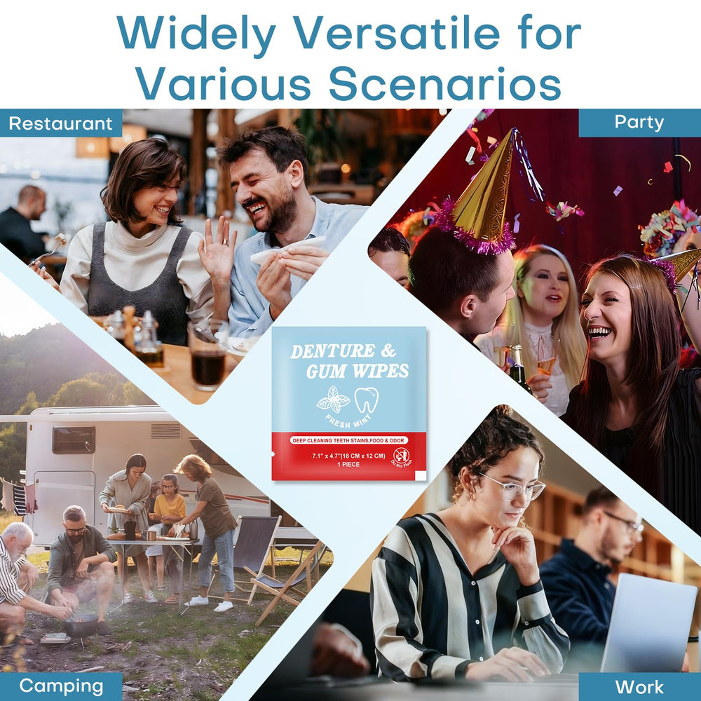 Denture cleaner wipes for adults and elderly packaging