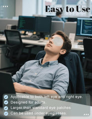 Eye patch adhesive sticks firmly and removes easily