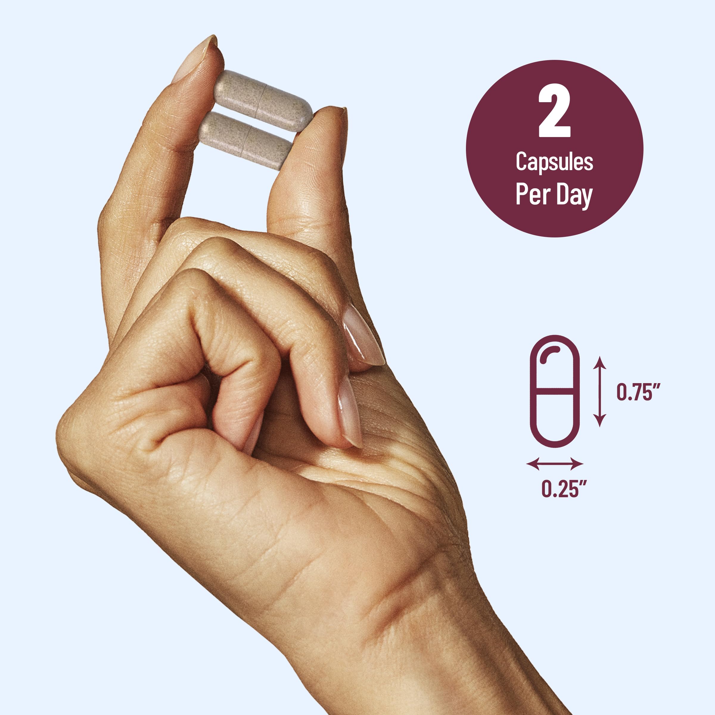 Adult using eye vitamin supplement for eye health