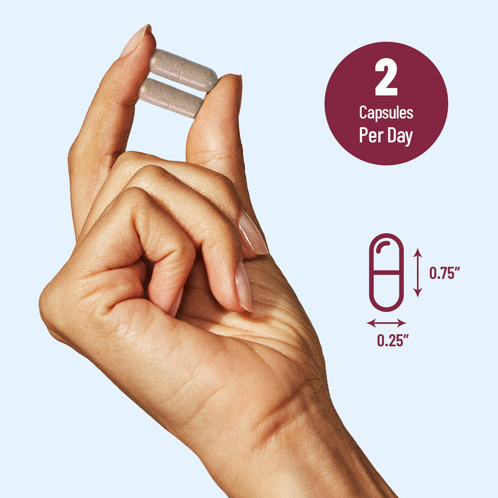 Adult using eye vitamin supplement for eye health