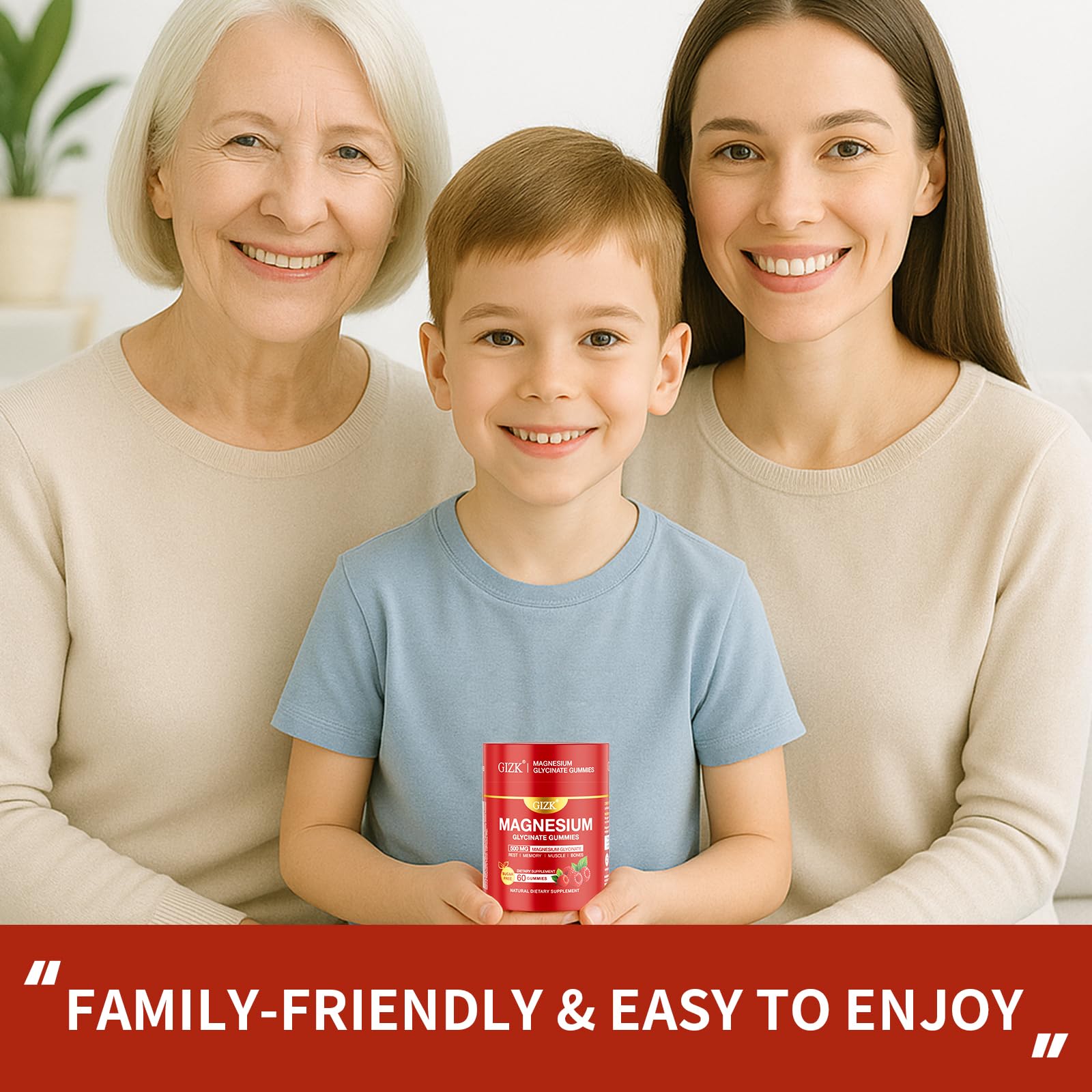 Adults and kids benefiting from magnesium glycinate gummies