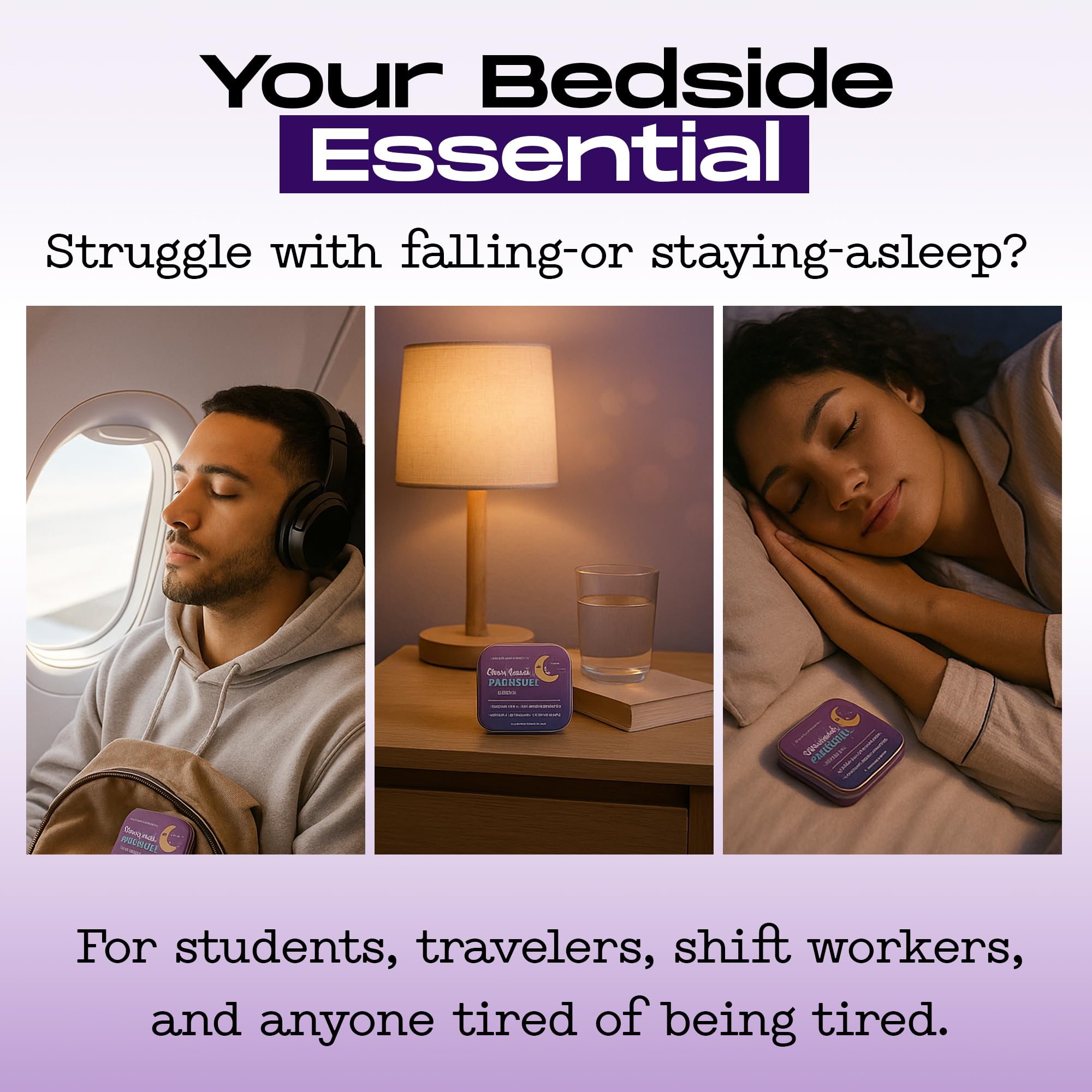 Adult sleep aid melatonin strips label and packaging.