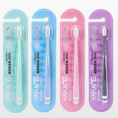 Side view of toothbrush with dense bristle arrangement for sensitive gums