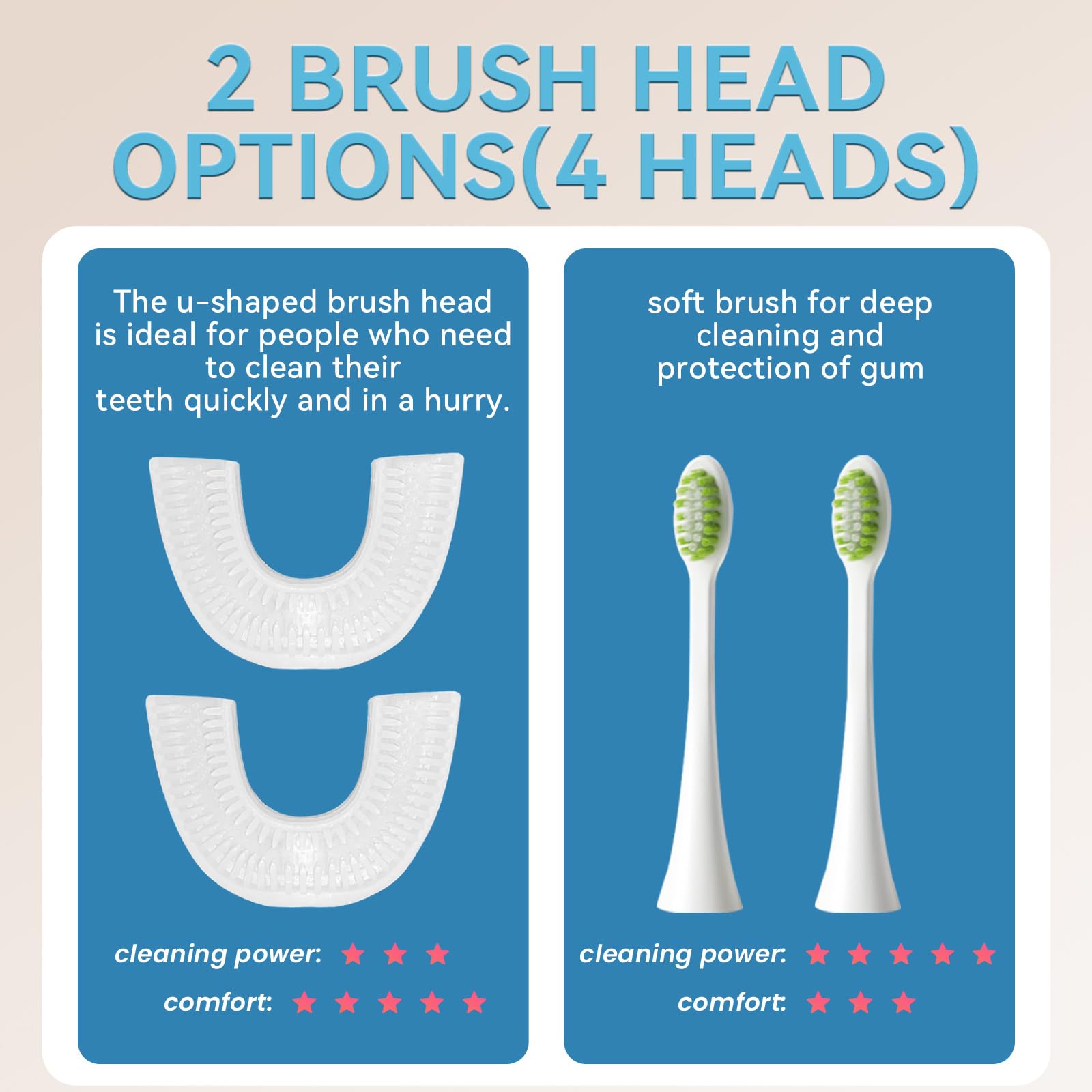 Blue adult sonic toothbrush side view