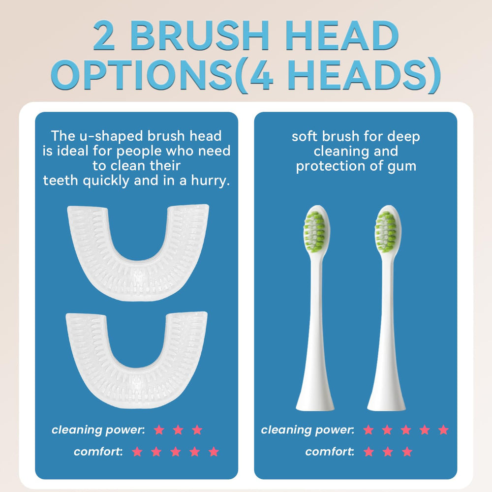 Blue adult sonic toothbrush side view