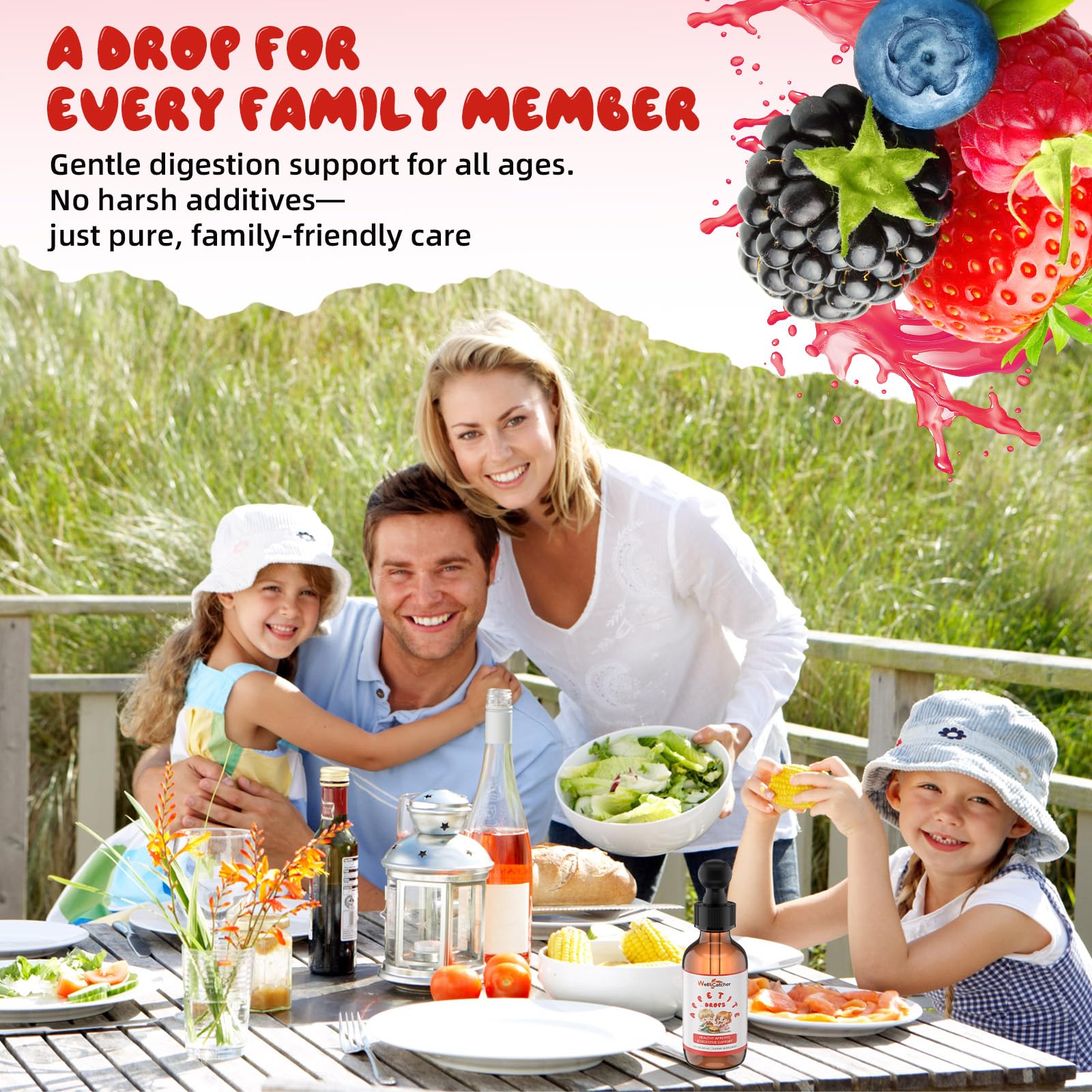 Adult easily taking drops with a beverage