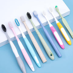 Adult toothbrush with anti-slip ergonomic handle