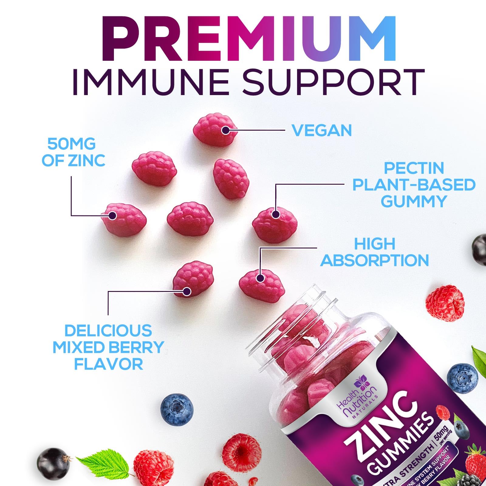 Adults male and female taking zinc gummies