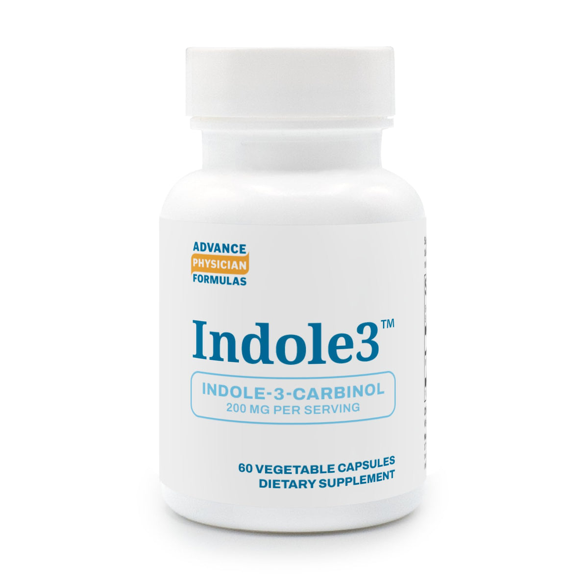 Front view of Advance Physician Formulas Indole-3-Carbinol 200 mg bottle