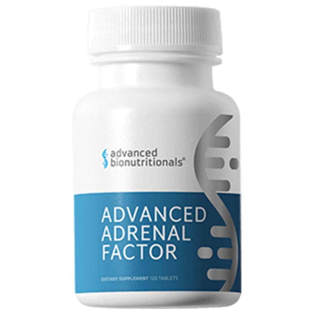 Advanced Adrenal Factor bottle and label on white background