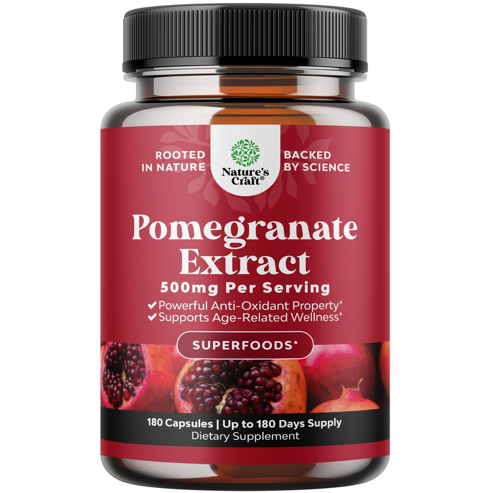 Bottle of Advanced Antioxidant Pomegranate Supplement 180ct