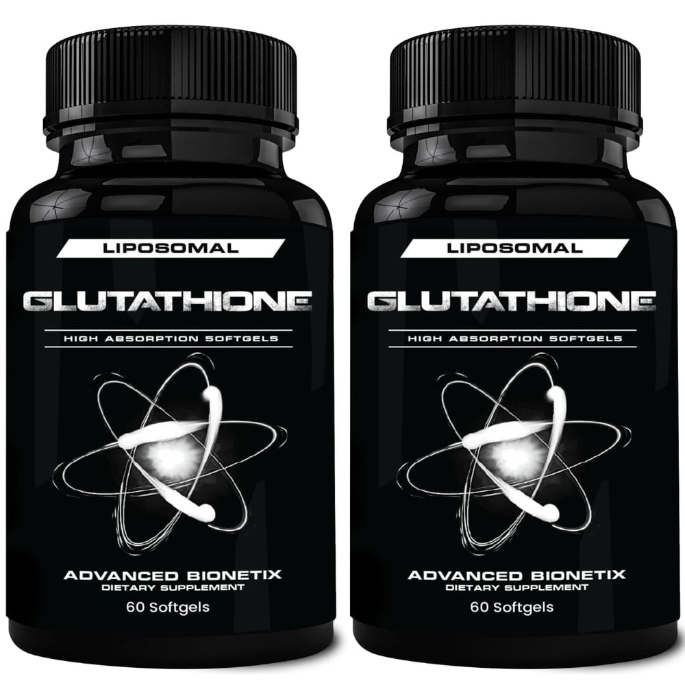 Front view of Advanced Bionetix 850mg Liposomal Glutathione bottle