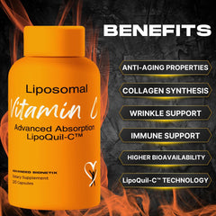 Close-up of Liposomal Vitamin C capsules showing 1000mg dosage