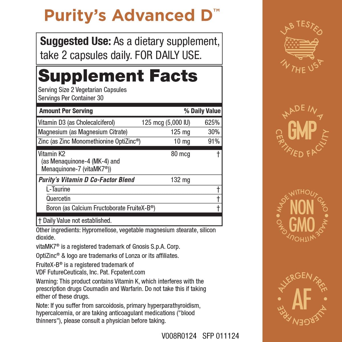 Advanced D3 5000 IU vitamin D3 capsules