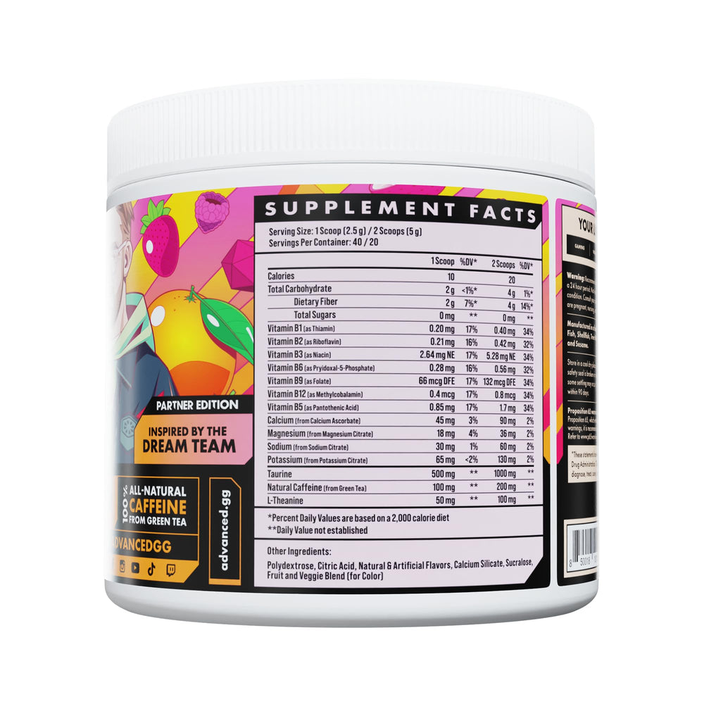 Advanced Energy Dream Team Punch glass sip highlights hydration benefits