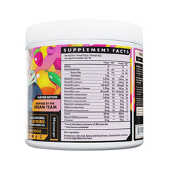 Advanced Energy Dream Team Punch label closeup shows sugar-free formula