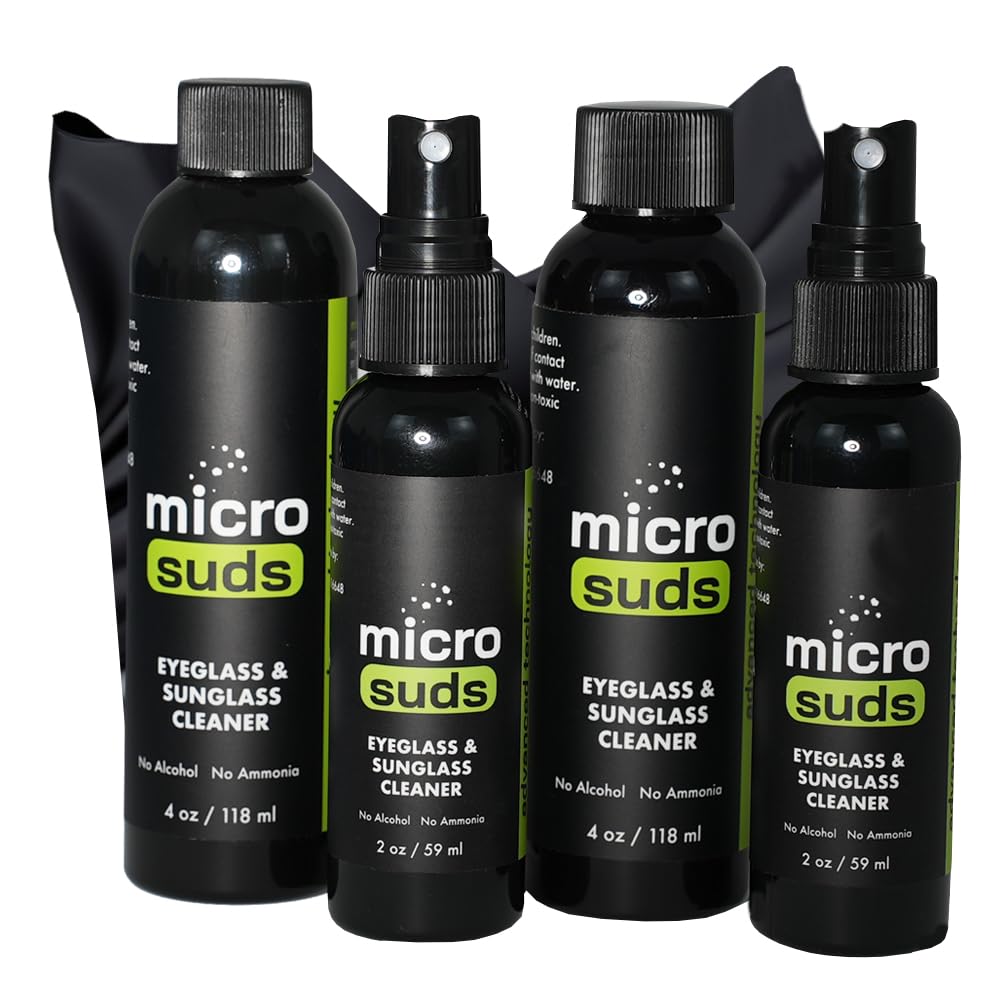 Advanced Eye Glass Cleaner Kit 7-piece set with 2oz spray bottles