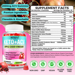 Gummies ingredients: ACV, green tea, B6 & B12