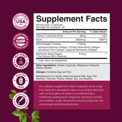 Front label of Advanced Multi Collagen Peptides Pills 120ct