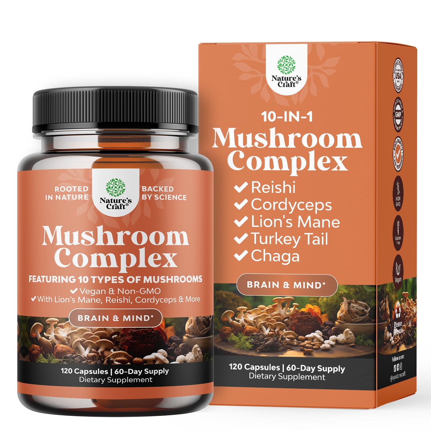Advanced Mushroom Complex Capsules bottle with 120 capsules