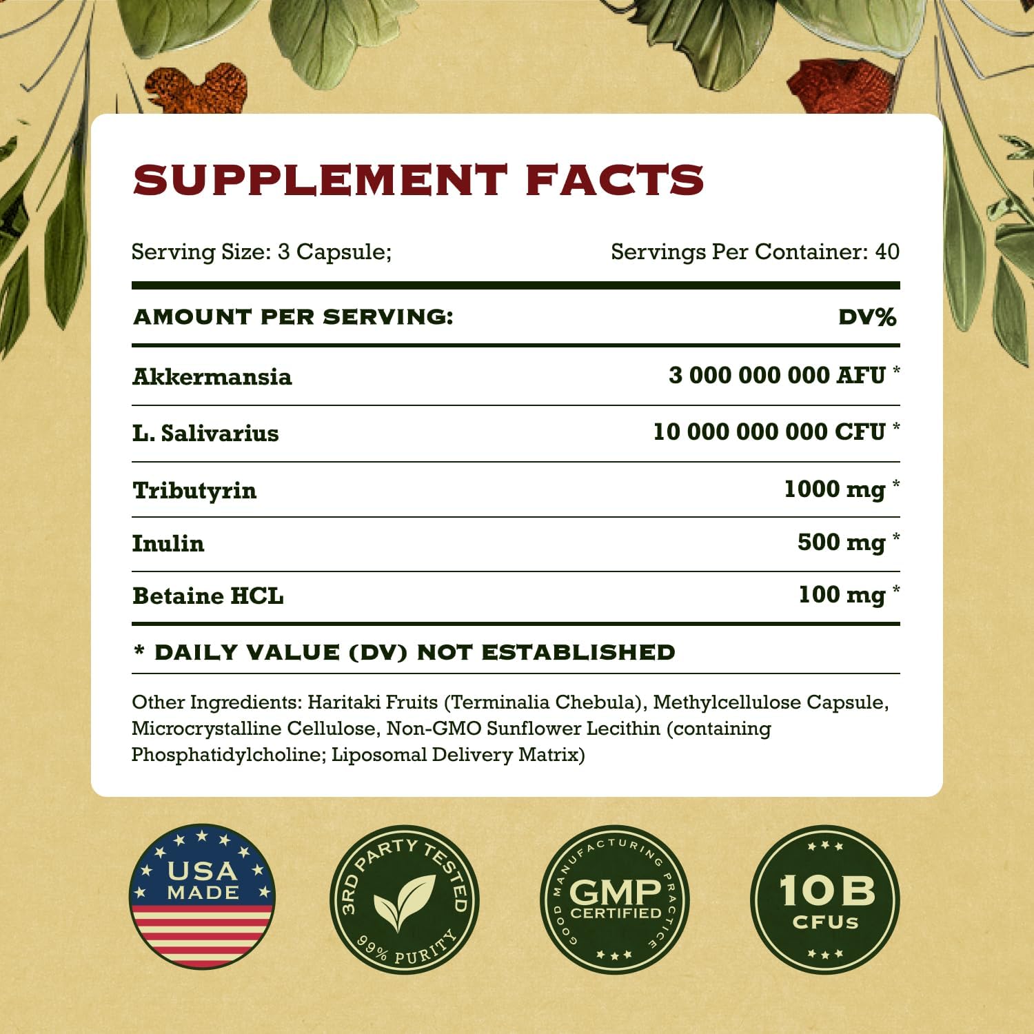 Nutrition facts and CFU strength on bottle