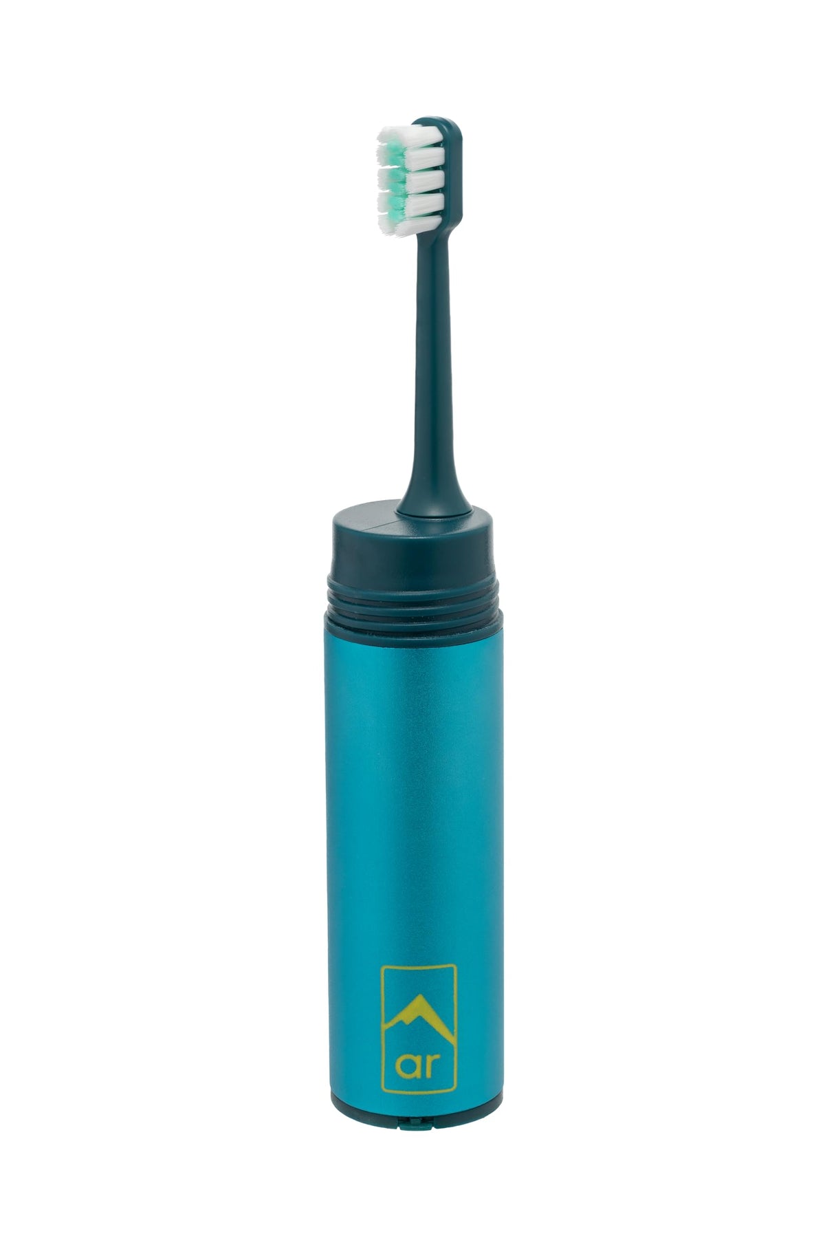 Product shot of Adventure Ready Tooth Care Capsule with compact toothbrush