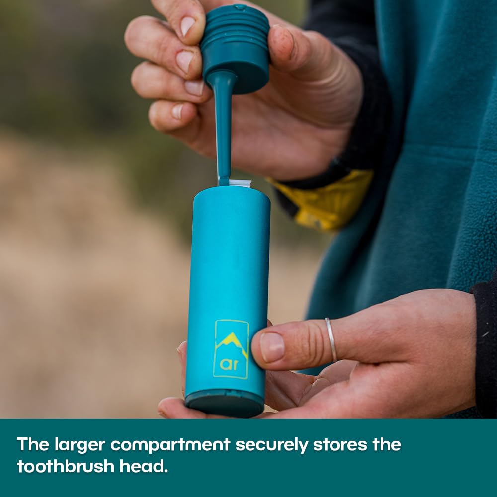 All-in-one travel toothbrush capsule ready for adventures