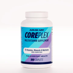 AdvoCare CorePlex bottle with label showing vitamins and minerals