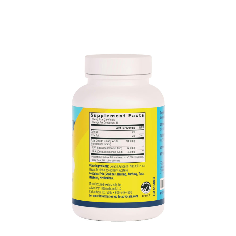 EPA and DHA content per serving of Omegaplex (600 mg EPA, 400 mg DHA)