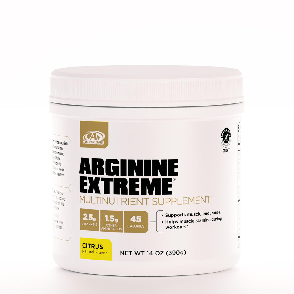 Front view of AdvoCare Arginine Extreme Citrus 14oz bottle