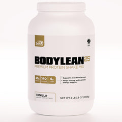 AdvoCare BodyLean25 vanilla whey protein isolate powder front view, 4.5 oz