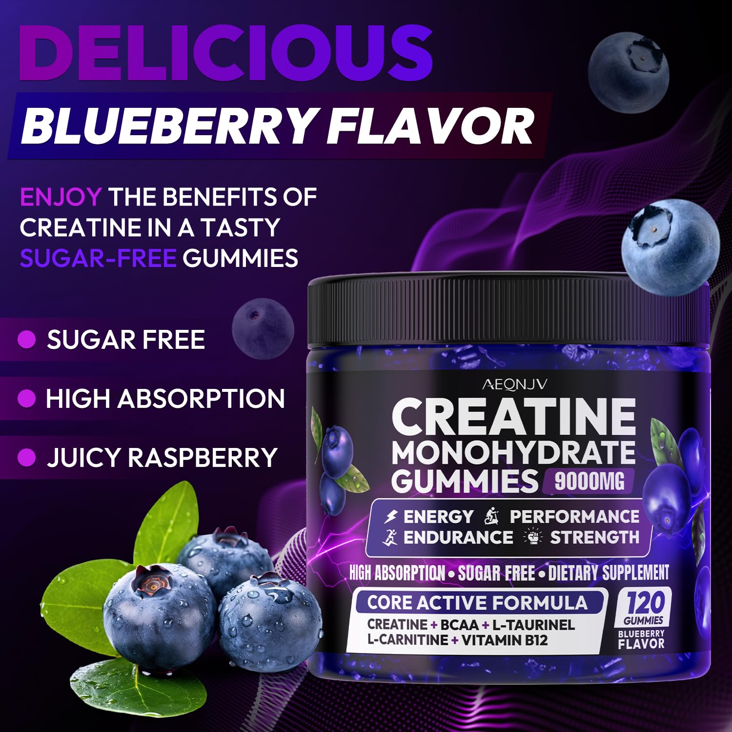 Serving size of 9000 mg creatine gummies