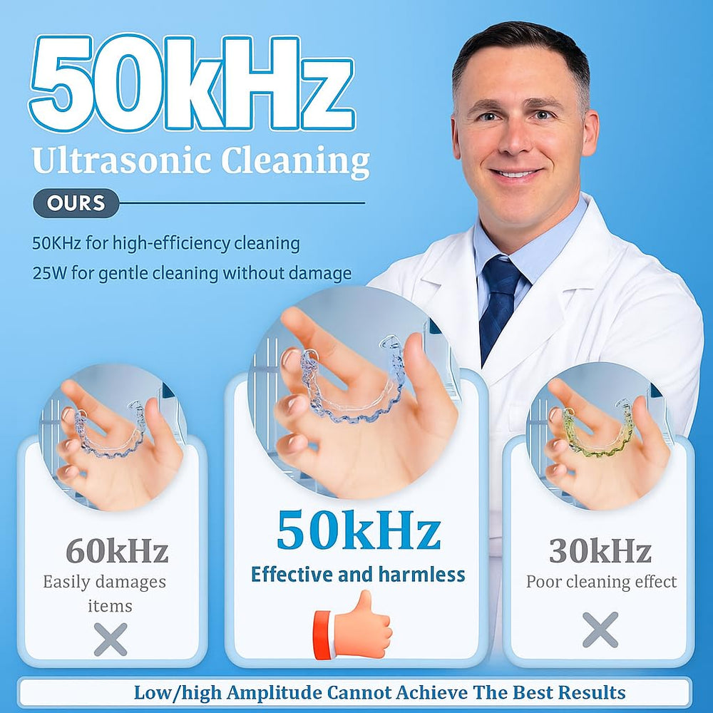 Portable travel denture cleaner with UV sterilization