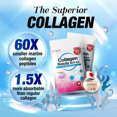 Supplement facts panel showing 1560 mg collagen per serving