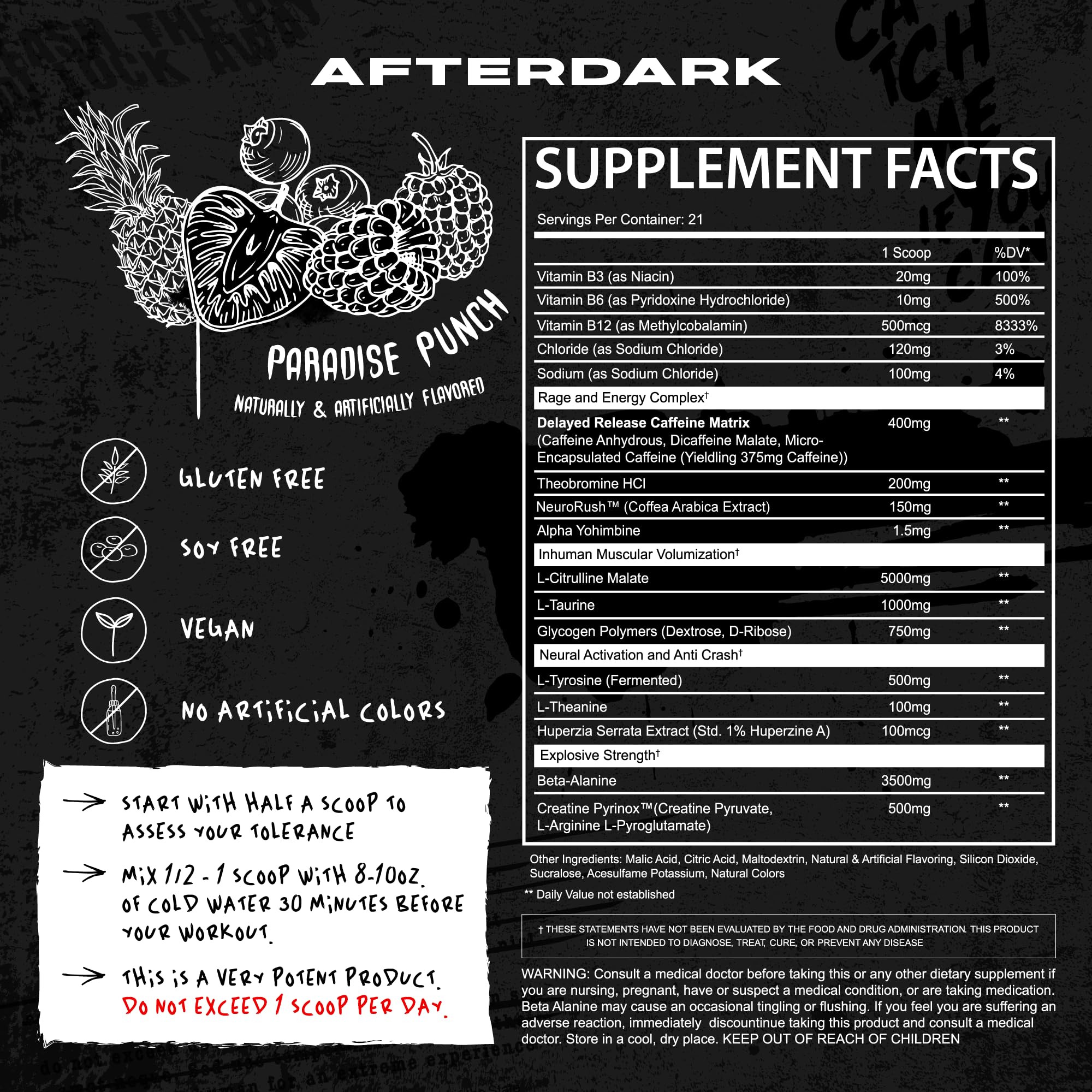 AfterDARK INHUMAN powder dissolving in glass for a clean mix.