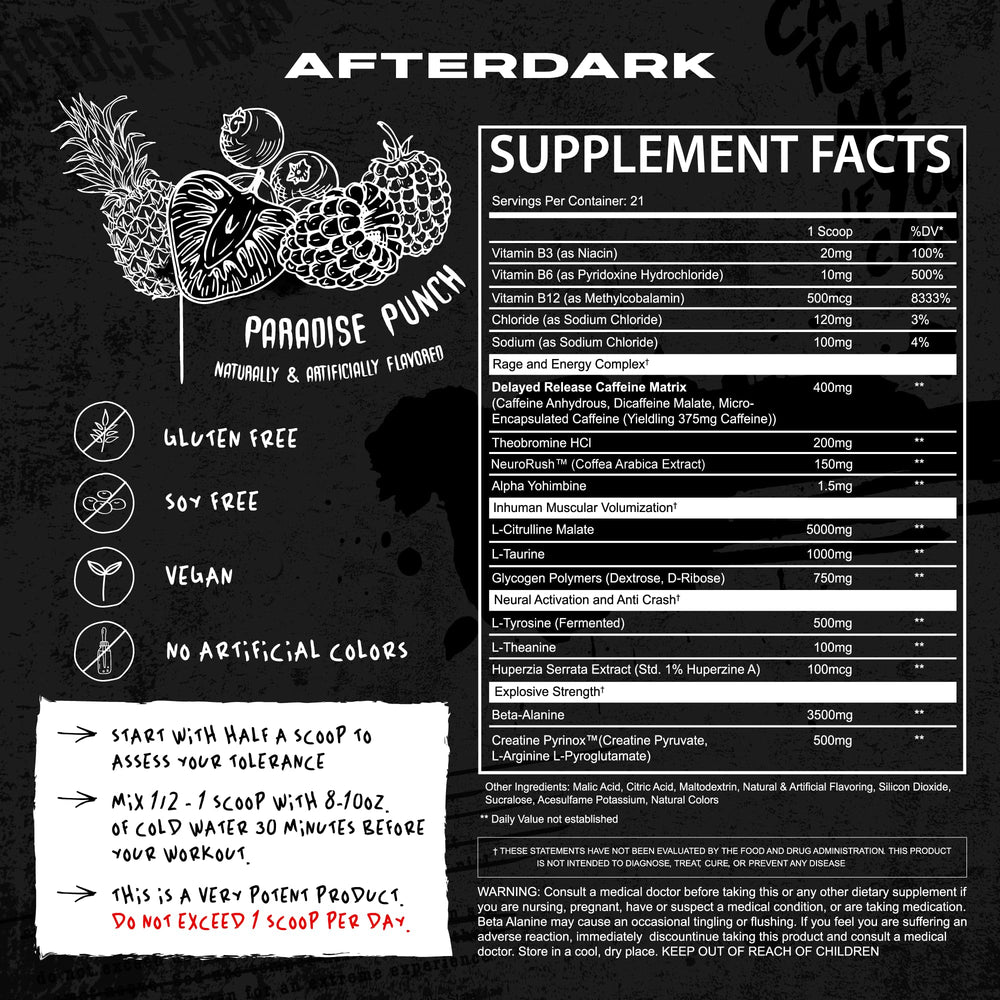 AfterDARK INHUMAN powder dissolving in glass for a clean mix.