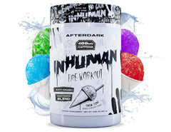 Afterdark INHUMAN snowcone bottle — refreshing pre-workout energy.