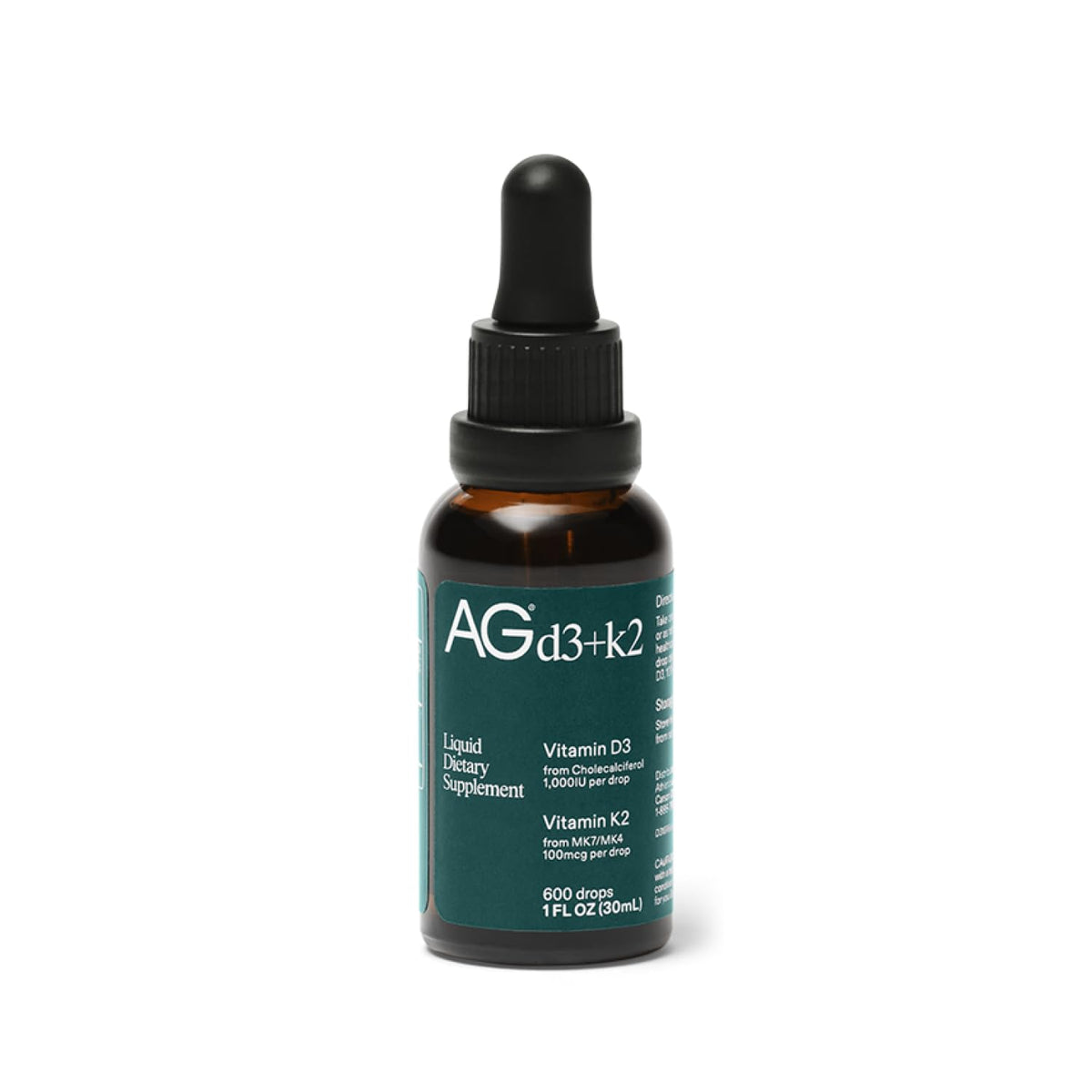 AG1 Vitamin D3 K2 Drops bottle showing 1000 IU per serving