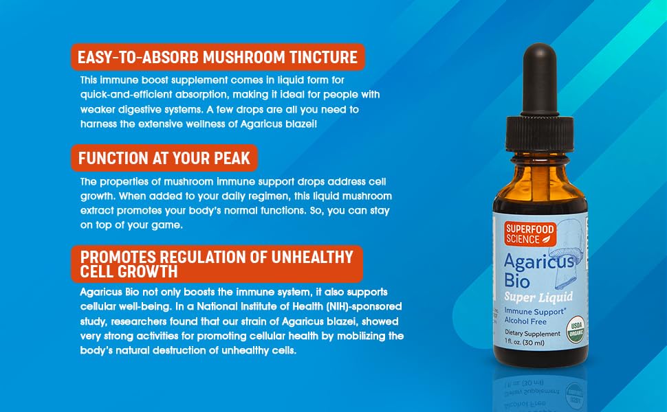 All-natural organic mushroom drops label