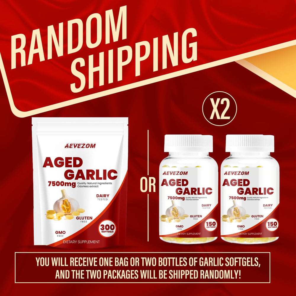 Front view of aged garlic extract odorless 7500mg bottle