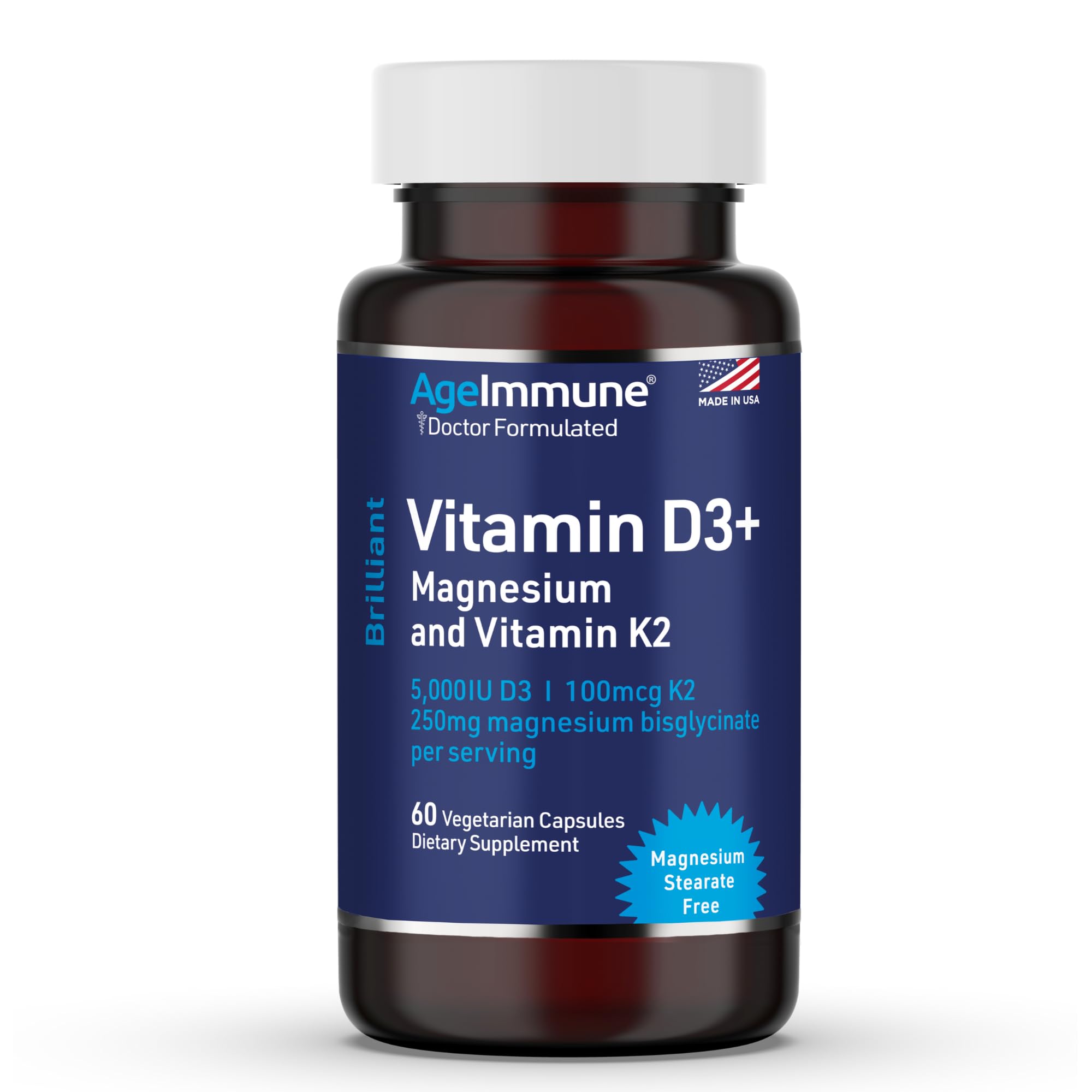 AgeImmune Brilliant D3+ Complex bottle (60 capsules) – hero image