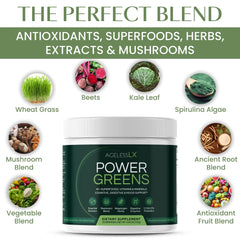 Illustration of 42 ingredients representing the superfood blend