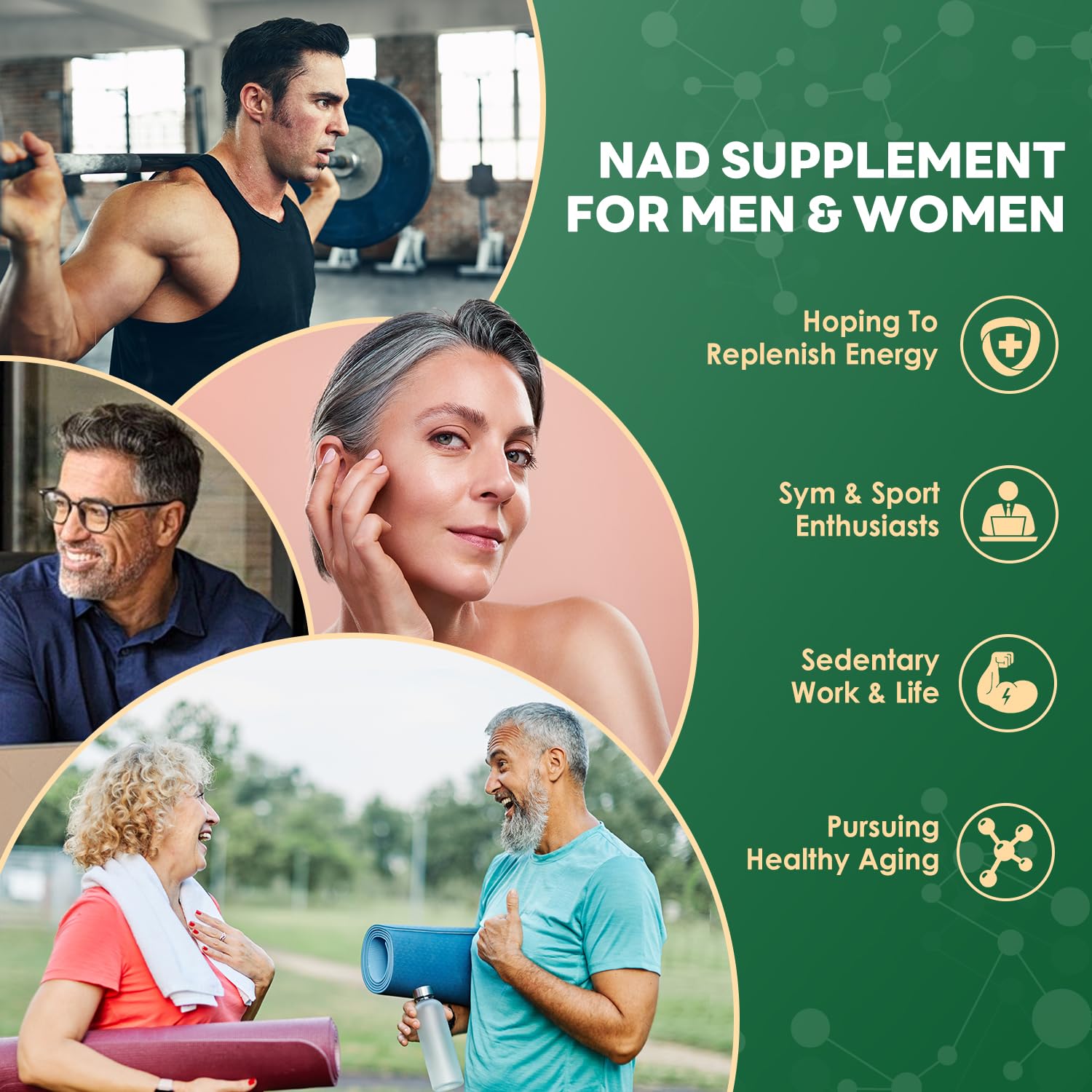 Concept image representing aging, energy, and vitality