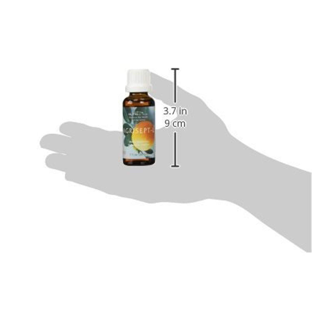 Close-up of Agrisept L Antioxidant 30ml label