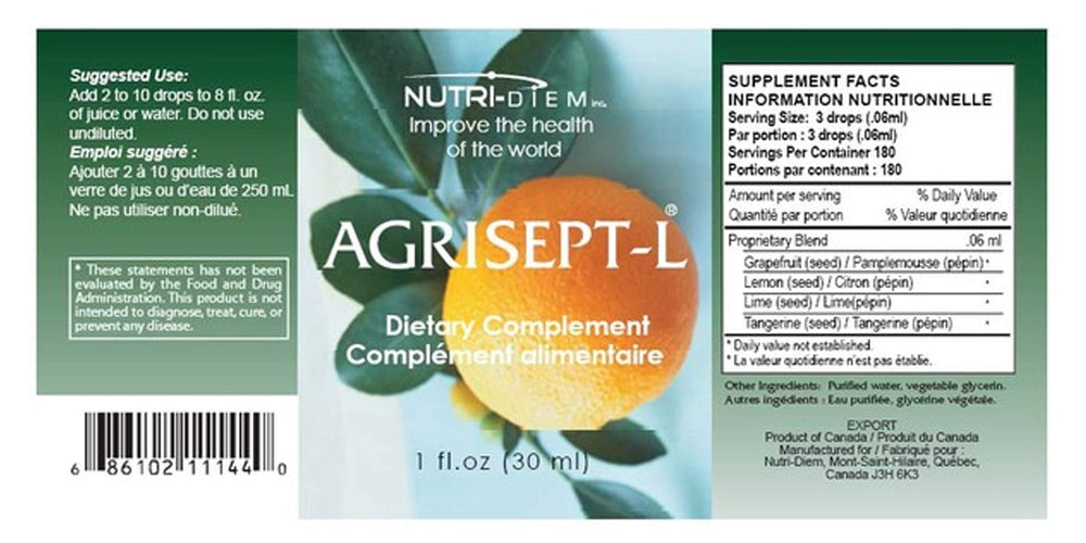 Agrisept-L label and packaging details